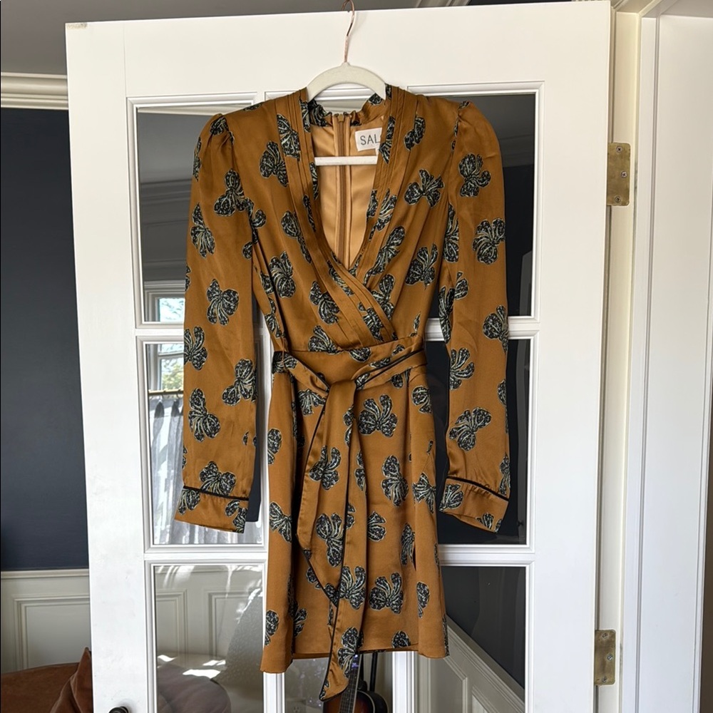 Saloni Satin Wrap Dress